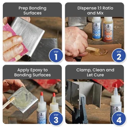 Vista 4 de Brampton Epoxi extra resistente, vida útil de 20 minutos, kit de pegamento epoxi impermeable de 2 partes para azulejos, metal, cerámica, vidrio