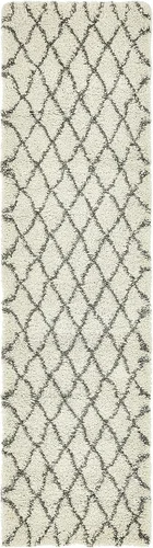 Vista 23 de Unique Loom Rabat Shag Collection - Alfombra de área con enrejado (2 pies 2 pulgadas x 3 pies 1 pulgada, rectangular, marfil puro/gris)