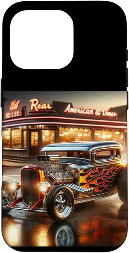 Vista 20 de Classic Hot Rod Retro Vintage Custom Hotrod Car Illustration Case for iPhone 17