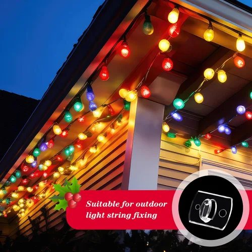 Vista 5 de Blulu 100 clips de luz de Navidad, mini clips de luz para decoración de cadena de luces, mini clips de pared adhesivos para colgar decoraciones