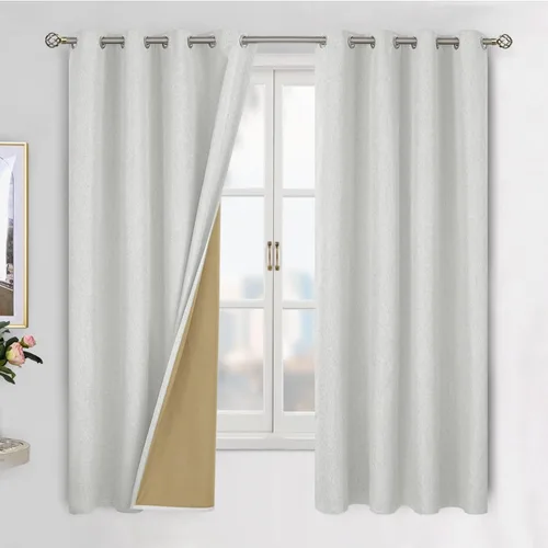 Vista 58 de BGment - Cortinas blackout blancas para dormitorio de 84 pulgadas de largo, juego de 2 paneles, cortinas para dormitorio con aislamiento térmico