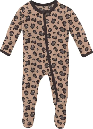 Vista 105 de KicKee Baby & Toddler - Pijama de viscosa ultrasuave de bambú con patas abatibles y puños