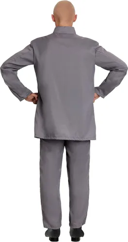Vista 3 de Disfraz de traje gris de lujo para adultos, traje de hombre malvado, Gris