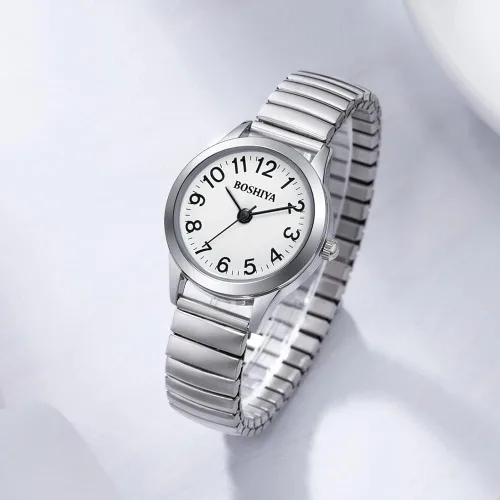 Vista 6 de BOSHIYA Easy Reader - Reloj de pulsera de expansión de acero inoxidable de 0906in para mujer