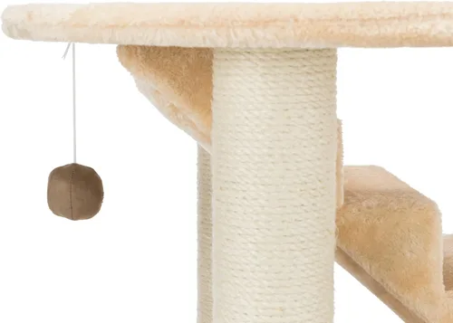 Vista 7 de TRIXIE Elsa - Torre para gatos con postes rascadores, hamaca, escaleras, plataforma superior, pompón colgante beige