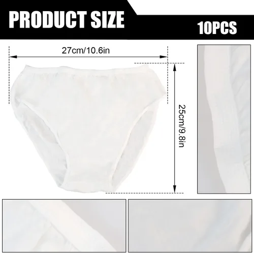 Vista 2 de GYOTUU Ropa interior desechable para hombre, 10 piezas, ropa interior de algodón para viajes, fitness