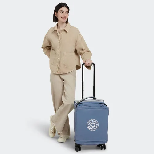 Vista 4 de Kipling Spontaneous S Softside Spinner Wheel Equipaje, tamaño cabina, correas elásticas, Cepillo Azul C