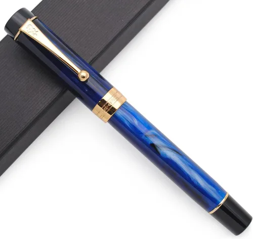 Vista 13 de JINHAO 100 - Pluma estilográfica con convertidor de tinta (punta media, 0.028 in, rojo cereza)
