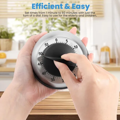 Vista 2 de Temporizador de cocina para cocinar, temporizador magnético de cocina del chef - no requiere baterías - alarma fuerte, temporizadores manuales