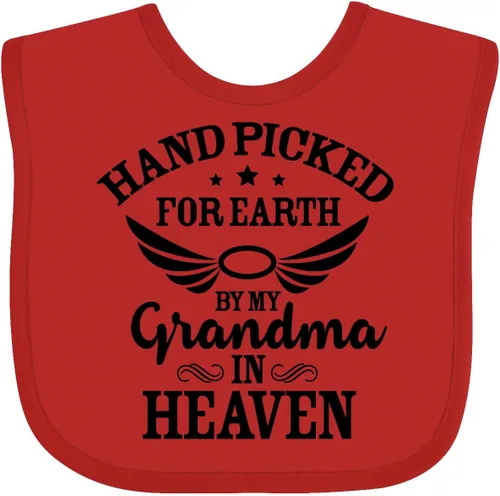 Vista 15 de inktastic Handpicked for Earth By My Grandma in Heaven Angel Wings Baby Bib