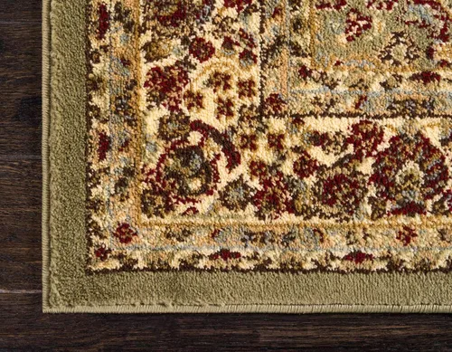 Vista 9 de Unique Loom - Colección Voyage - Alfombra redonda tradicional oriental, marrón, Polipropileno, verde claro/azul claro