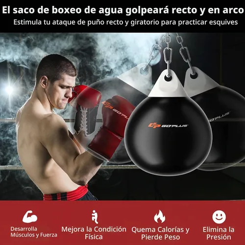 Vista 8 de Goplus Water Aqua Bag, 21'' 180 Pound /18” 110 Pound Heavy Punching Bag with Adjustable Metal Chain, Water Injection Hose, Boxing Training Bag for