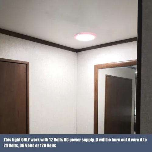 Vista 8 de Facon luz LED de techo de 12 vatios para RV con interruptor para casa rodante, rámper, botes, de 5 pulgadas