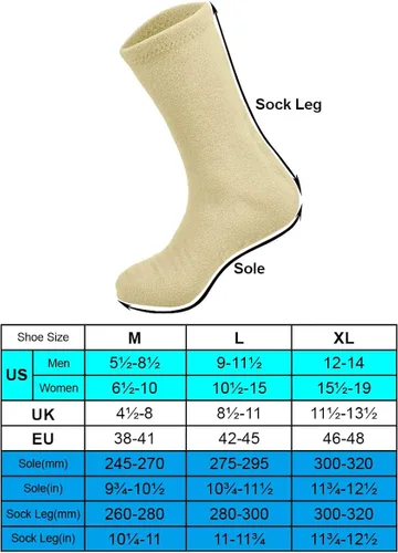 Vista 3 de Calcetines cálidos de forro polar para botas de senderismo forro militar cómodo para hombres y mujeres