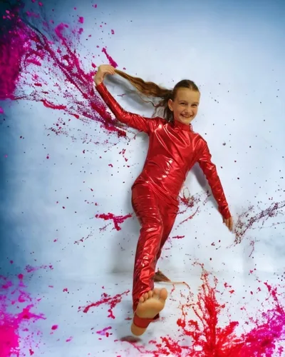 Vista 2 de YgneeDom Body de una pieza de elastano de manga larga metálico brillante para niñas, Metálico