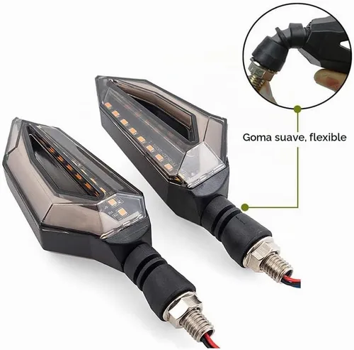 Vista 2 de Luces LED intermitentes universales para motocicleta de 10mm. Luces delanteras y traseras para intermitentes de 12 LED