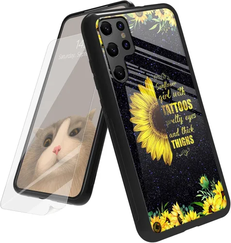 Vista 33 de Funda para Samsung Galaxy A12 5G con protector de pantalla, parte trasera de vidrio templado + TPU de silicona suave que absorbe los golpes