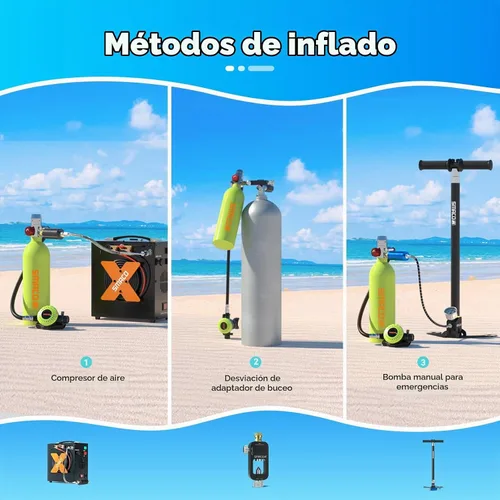 Vista 5 de SMACO S400 Mini Scuba Tank Reusable Diving Tank 1L Un negro