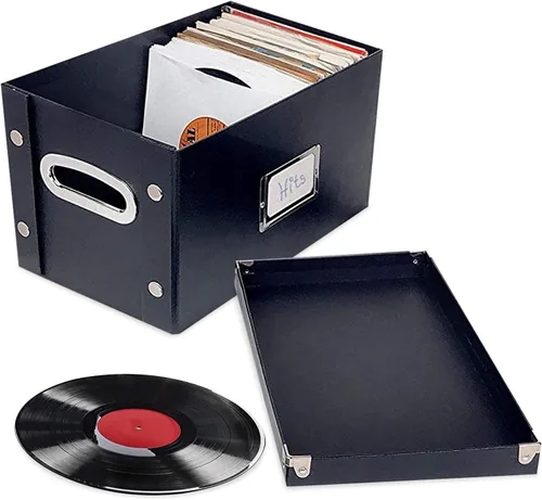 Vista 8 de Snap-N-Store Caja de almacenamiento de discos de vinilo - 12" - 1 paquete - Caja que contiene hasta 75 álbumes de vinilo - Púrpura