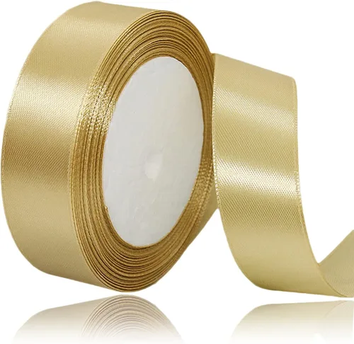 Vista 149 de Cinta beige de 1-1/2 pulgadas x 25 yardas, cinta de satén de tela de color sólido para envolver regalos, manualidades, ramos de novia, coronas