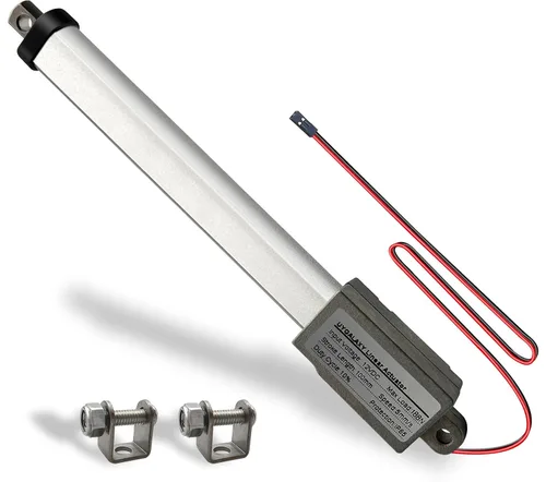 Vista 12 de UYGALAXY 12V Mini actuador lineal eléctrico de 2" de carrera, 188N/42lb, velocidad 0.2"/seg impermeable de metal micro pequeño actuador