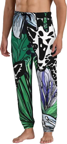 Vista 2 de Jutdopt Men Beautiful Pattern with Flowers Sweatpants Joggers Sweatpants Baggy Jogger Pants with Pocket for Men