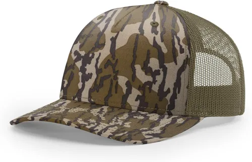Vista 15 de Richardson 112 - Gorra de camionero de 5 paneles de alta calidad, ajustable, gorra Richardson en blanco estructurada Bark Duck Camo / Marrón