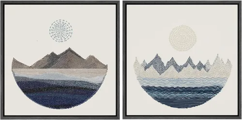 Vista 117 de SIGNFORD Impresión en Lienzo Enmarcado Arte de Pared Art Nouveau Lago de Cisnes Elegantes Ilustraciones de Aves Acuáticas Moderno Boho Naturaleza