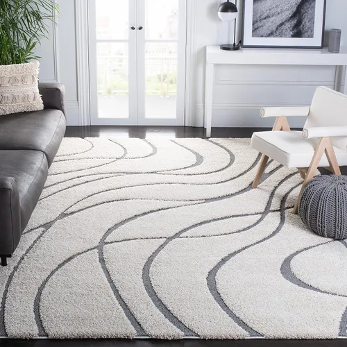 Vista 16 de Safavieh Florida Shag Collection - Alfombra de área de 2 x 3 pies, color crema/beige, diseño geométrico, felpa de 1.2 pulgadas de grosor, ideal