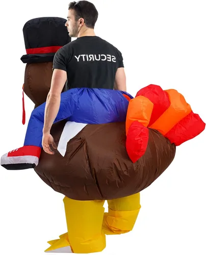 Vista 5 de Disfraces inflables de Halloween, disfraz inflable de pavo, fiesta de Acción de Gracias, divertidos trajes de pavo inflables, disfraces para adultos