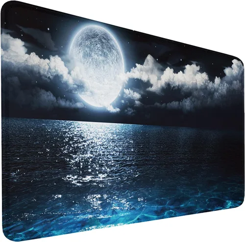 Vista 29 de Alfombrilla de ratón, alfombrilla de ratón para juegos con borde cosido duradero, alfombrilla premium con textura resistente al agua, base de goma