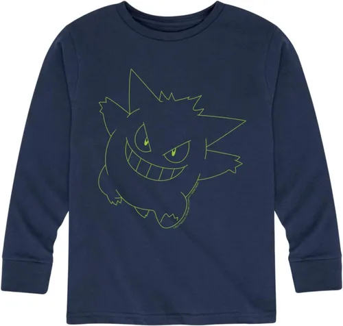 Vista 4 de HYBRID APPAREL - Pokémon - Gengar Neon - Camiseta de manga larga para jóvenes