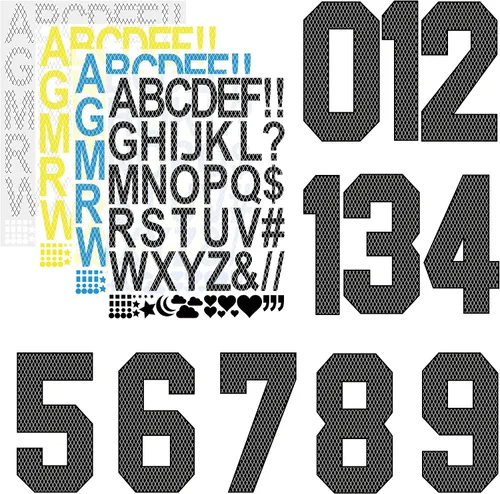 Vista 6 de Mr-Label 44 piezas de vinilo termotransferible con números 0-9, gran resistencia, para camisetas, jersey, uniforme, ropa, tela, impresión