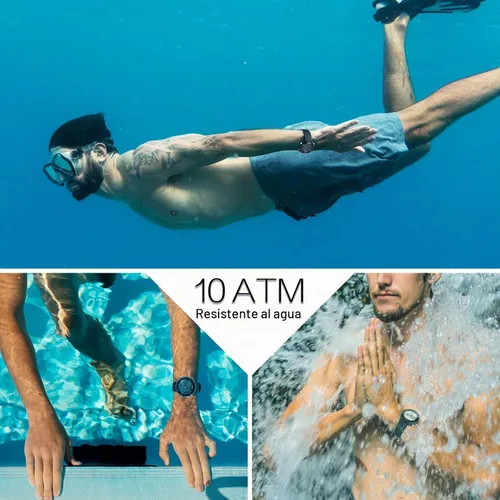 Vista 2 de Reloj de pulsera de natación y buceo de 10 ATM, resistente al agua, con múltiples funciones de reloj despertador, cronómetro, cuenta regresiva