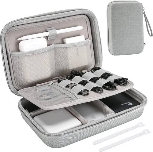 Vista 11 de ProCase Estuche organizador electrónico de viaje duro para MacBook Adaptador de corriente Cargadores Cables Power Bank Apple Magic Mouse Apple