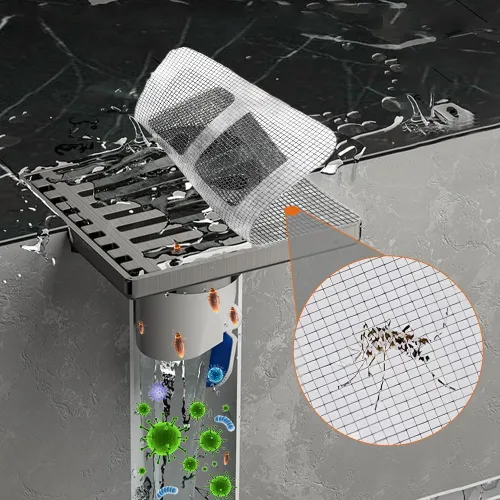 Vista 2 de Adhesivos desechables para drenaje de pelo, nueva actualización desechable para suelos y duchas, protector de drenaje de ducha de baño con cubierta