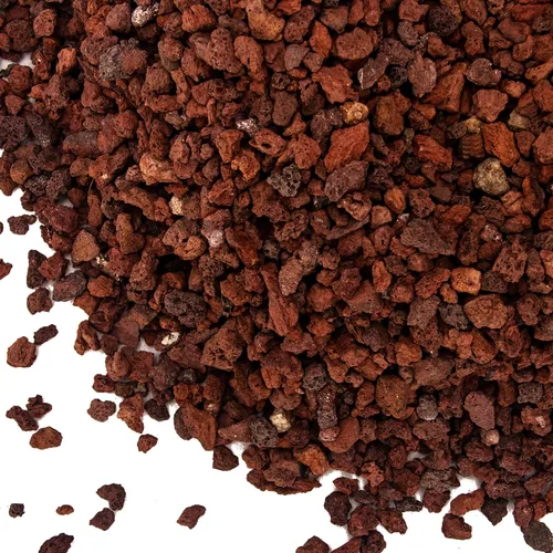 Vista 4 de Aditivo de suelo de roca de lava roja de 18 libras para cactus suculentas, piedras de roca volcánica para plantas