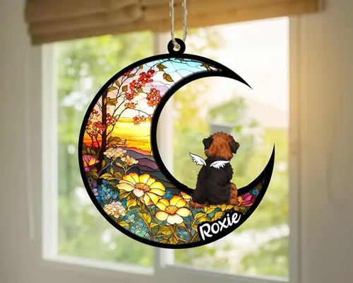 Vista 602 de LOVELYPOD Adorno de Navidad personalizado para perro Basset Hound (marrón) Basset Hound (marrón) adorno para atrapasoles de perro, razas de perros