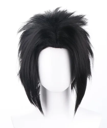 Vista 16 de COSPLAZA Peluca de cosplay de niña larga y recta azul profundo de pelo completo de anime