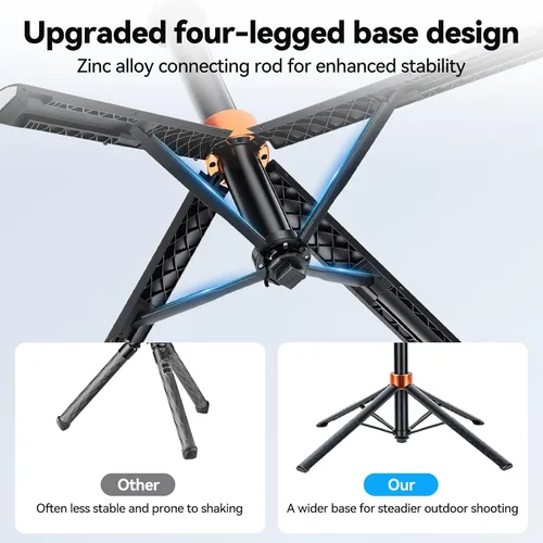 Vista 7 de UTEBIT 59'' Telescopic Selfie Stick with Tripod, Enhanced 4-Leg Steady Base