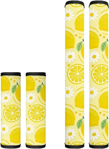Vista 46 de Juego de 4 fundas protectoras de repuesto para manija de puerta de refrigerador con temática de té de la tarde para microondas, horno, refrigerador