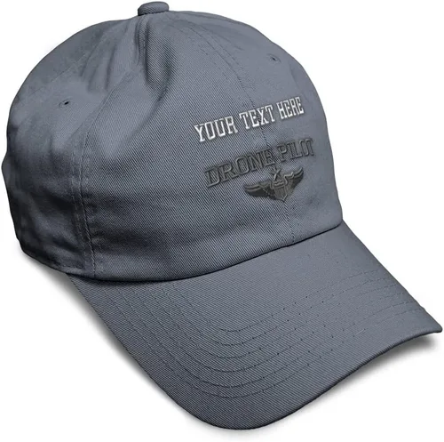 Vista 22 de Gorra de béisbol suave, dron, piloto, gris, bordado, insignias, ovnis, algodón, para papá veterano, sombreros para hombres y mujeres Aqua Design Only