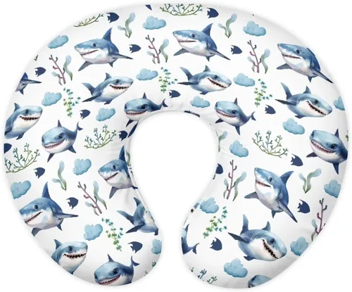 Vista 16 de Funda de almohada de alimentación de ajolote azul, funda de almohada de lactancia materna con margaritas para niñas recién nacidas, funda