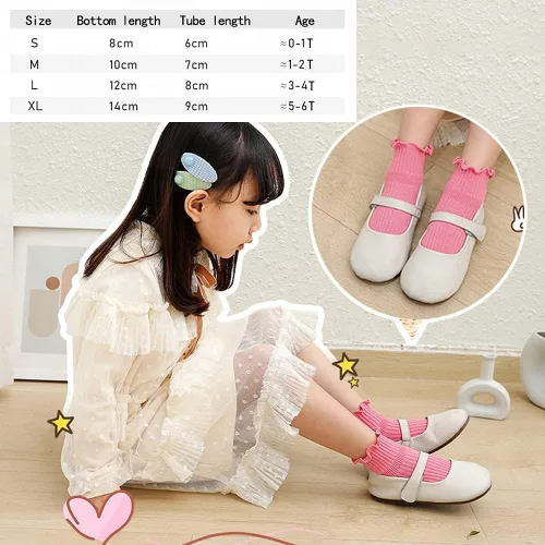 Vista 4 de Zumou - Calcetines antideslizantes para bebés y niñas con volantes, 6 pares