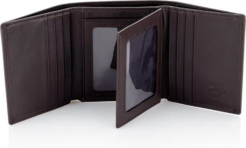Vista 19 de Stealth Mode cartera de cuero RFID plegable para hombres con soporte para identificación abatible, Negro, Talla única