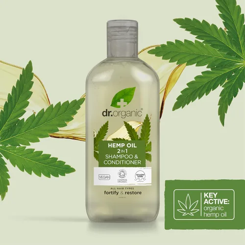 Vista 6 de DR ORGANIC - Champú y acondicionador 2 en 1 de aceite de cáñamo para cabello fino, para hombres y mujeres, natural, vegano, libre de crueldad, sin