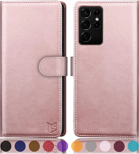 Vista 12 de SUANPOT Para Samsung S21 Ultra 6.8 "RFID Bloqueo Funda De Cuero Billetera, Folio Con Tirón, Titular De La Tarjeta, Cubierta A Prueba De Golpes