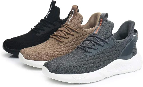 Vista 3 de Slow Man Zapatos de correr para hombre, zapatos de caminar para hombre, de malla de punto, transpirables, zapatos deportivos sin cordones, cómodos