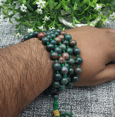 Vista 9 de Japa Mala - Collar de 108 cuentas de oración y pulsera Mala para meditación, Gema