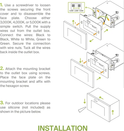 Vista 9 de ASD Lámpara LED Empotrada para Escalones, Iluminación de Peldaños para Escaleras de Exterior e Interior 3CCT, Regulable, Impermeable, Listado ETL